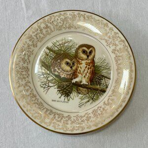 GORHAM Fine China Don Whitlatch Limited Edition SAW-WHET OWL Signed Plate-1975